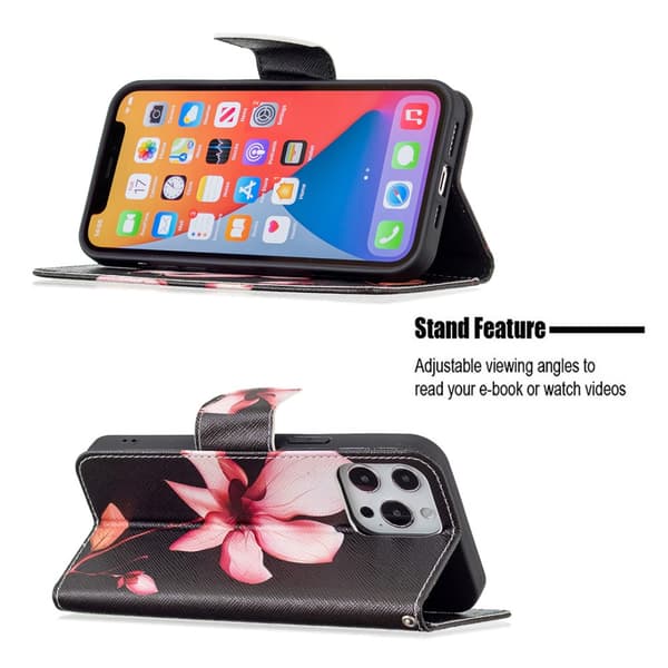 iPhone 13/iPhone 13 Pro Kotelo Aihe Vaaleanpunainen Lotus