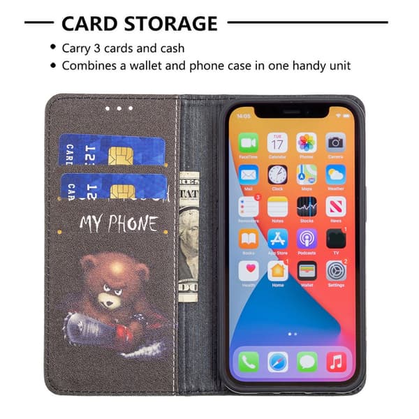iPhone 13/iPhone 13 Pro Kotelo Flip Aihe Don't Touch My Phone Moottorisaha