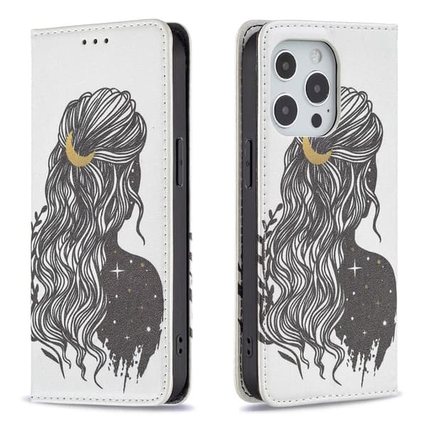iPhone 13/iPhone 13 Pro Kotelo Flip Aihe Nainen