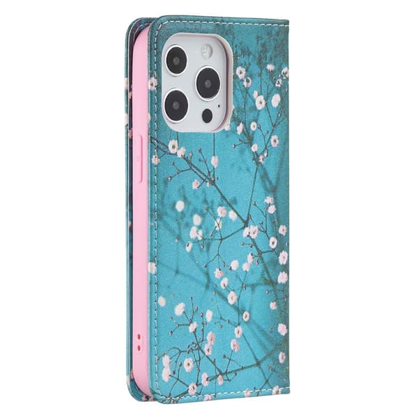 iPhone 13/iPhone 13 Pro Kotelo Flip Aihe Luumunkukan