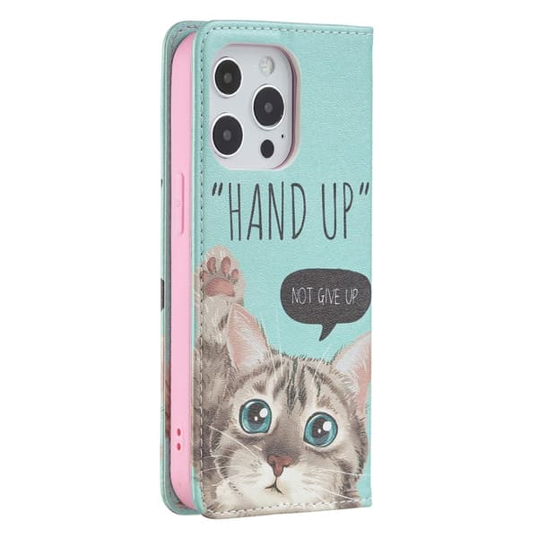 iPhone 13/iPhone 13 Pro Kotelo Flip Aihe Hand Up Not Give Up