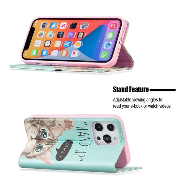 iPhone 13/iPhone 13 Pro Kotelo Flip Aihe Hand Up Not Give Up