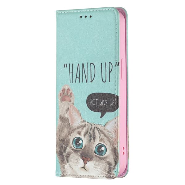 iPhone 13/iPhone 13 Pro Kotelo Flip Aihe Hand Up Not Give Up