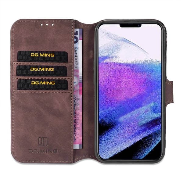 DG-Ming mobil lommebok 3-kort Apple iPhone 13 Pro Max (6,7 ") : Farge - Kaffe