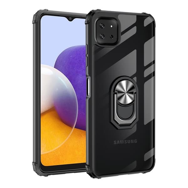 Clear Ring Cover Samsung Galaxy A22 5G : farve - sølv