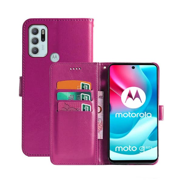 Wallet Cover 3-kort Motorola Moto G60S : farve - lyserød