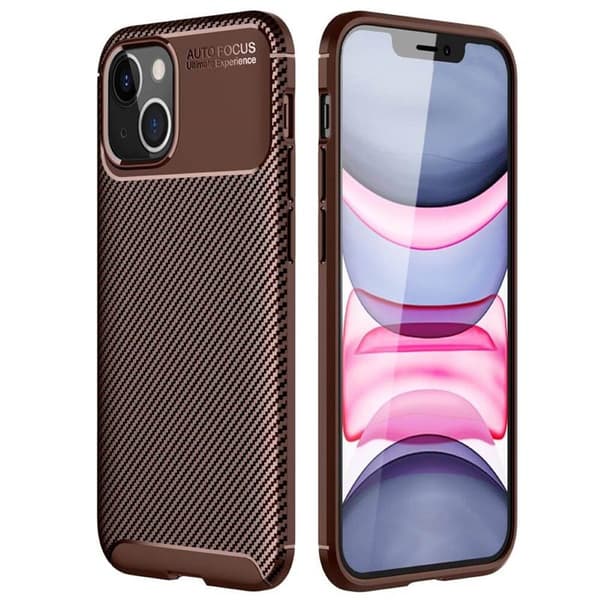 Carbon silikone cover Apple iPhone 13 mini : farve - brun