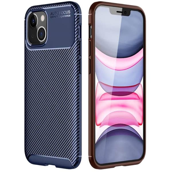 Carbon silikone cover Apple iPhone 13 : farve - blå