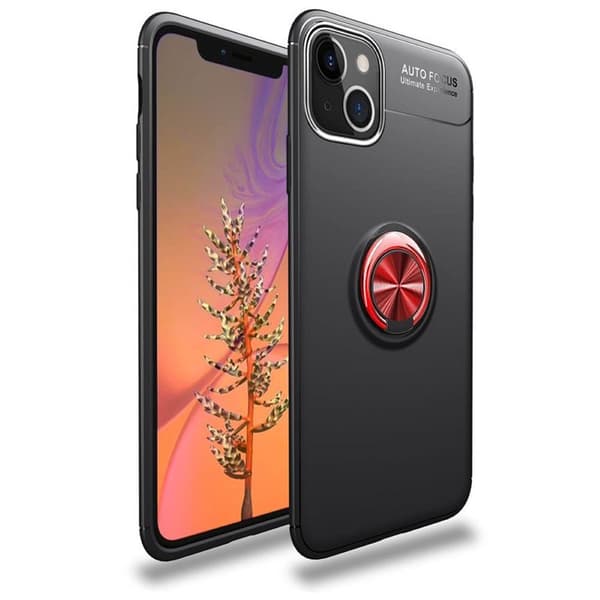 Slim Ring Cover Apple iPhone 13 : farve - Sort / Rød