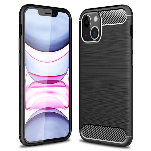 Børstet silikone cover Apple iPhone 13 : farve - sort