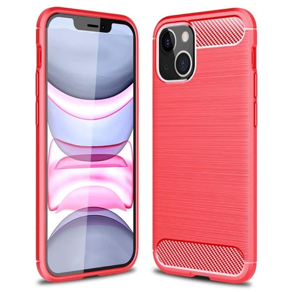 Børstet silikone cover Apple iPhone 13 : farve - rød