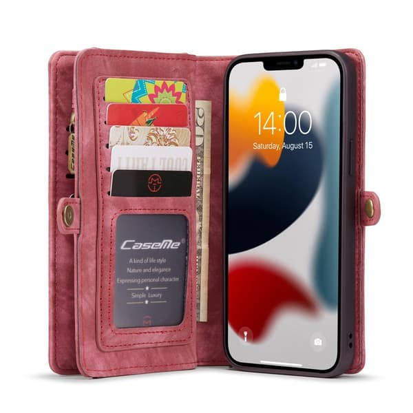 Multi Wallet CaseMe 11-kort Apple iPhone 13 Pro (6.1") : farve - rød