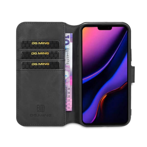 DG-Ming mobil lommebok 3-kort Apple iPhone 13 Pro (6.1 ") : Farge - Svart