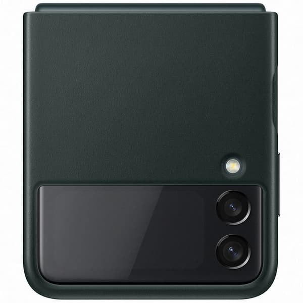 Samsung Original Galaxy Z Flip 3 Skal Leather Cover Grön