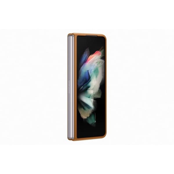 Samsung Original Galaxy Z Fold3 Cover Leather Cover Camel
