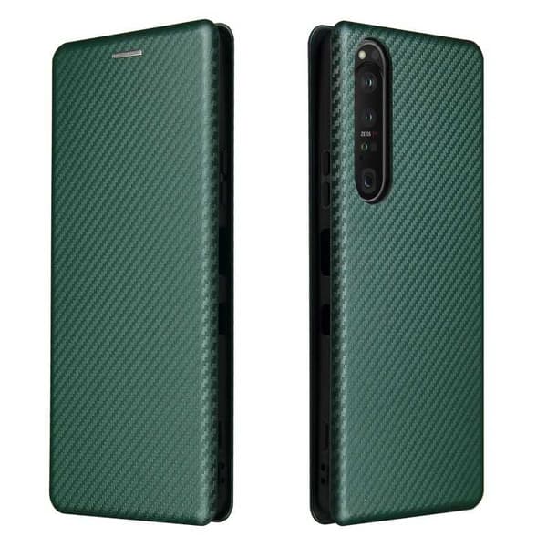 Xperia 1 III Flip Case -korttipaikka CarbonDreams Green