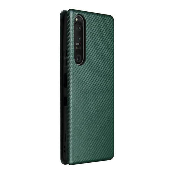 Xperia 1 III Flip Case -korttipaikka CarbonDreams Green