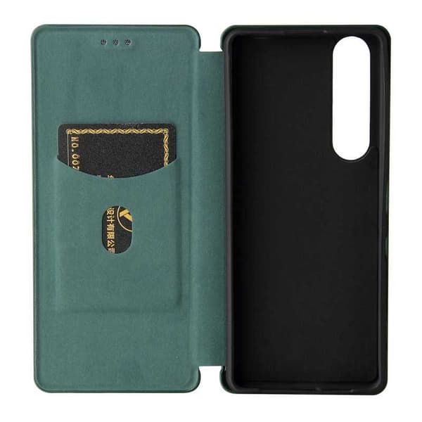Xperia 1 III Flip Case -korttipaikka CarbonDreams Green