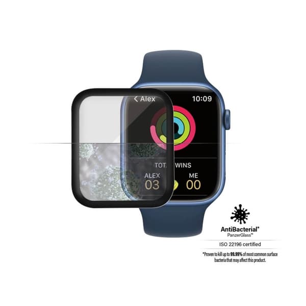 PanzerGlass Apple Watch 45mm Näytönsuoja Antibacterial Musta