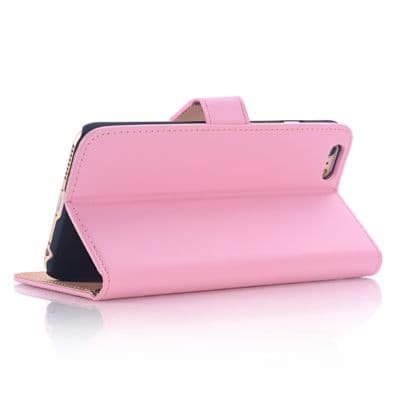 iPhone 6 Plus/6s Plus Flip Stand Läder Plånboksfodral - Rosa