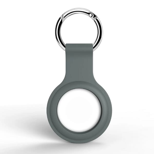 Airtag Apple Skal Silikon Med Nyckelring Grå