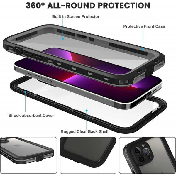 iPhone 13 Pro fuld dækning vandtæt premium cover - 2m