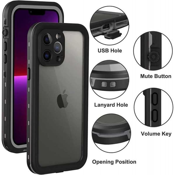 iPhone 13 Pro fuld dækning vandtæt premium cover - 2m