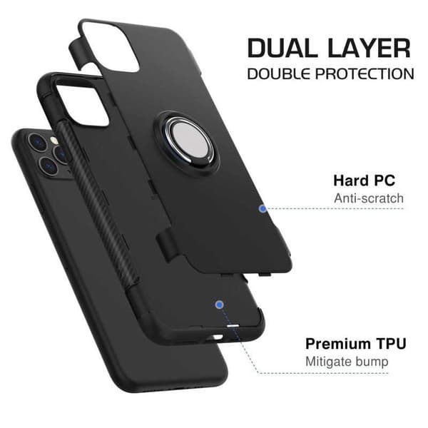 iPhone 13 Pro Max Praktisk stødsikker etui med ringholder V2