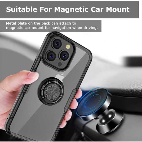 iPhone 13 Pro Max Praktisk stødsikkert cover med ringholder V4