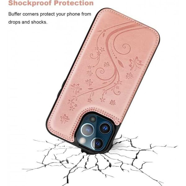 iPhone 13 Pro Max Iskunkestävä kotelo Korttiteline 3-POCKET Flippr V2