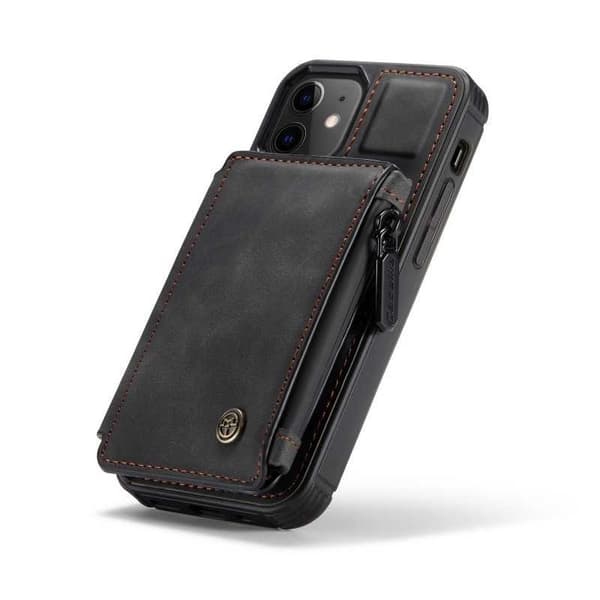 iPhone 13 Mini Case -korttipidike ja vetoketju 4-POCKET CaseMe Flippr