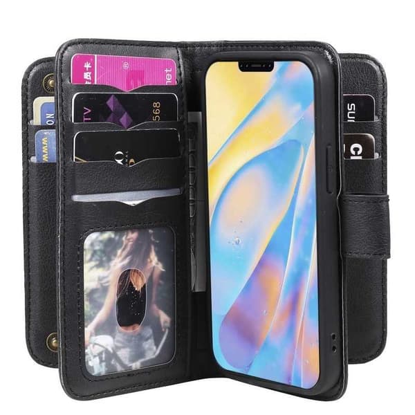 iPhone 13 Pro Praktisk tegnebogscover med 11-bakker Array V2
