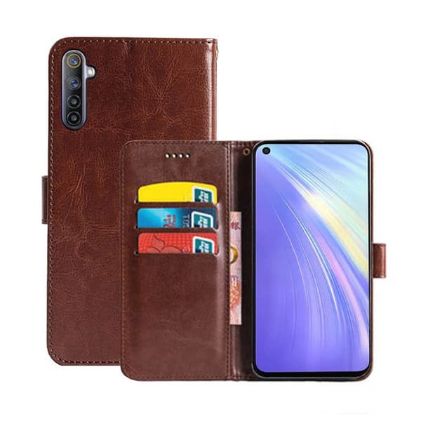 Wallet Cover 3-kort Realme 6 : farve - brun