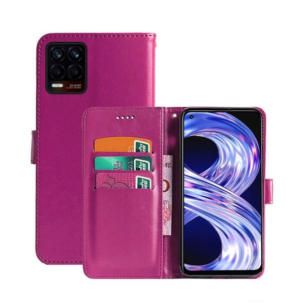 Wallet Cover 3-kort Realme 8 : farve - lyserød