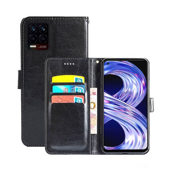 Wallet Cover 3-kort Realme 8 Pro : farve - sort