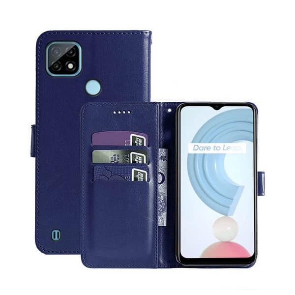 Wallet Cover 3-kort Realme C21 : farve - mørk