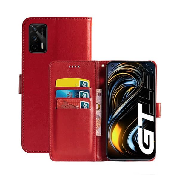 Wallet Cover 3-kort Realme GT 5G : farve - rød