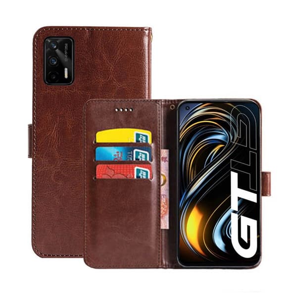Lommebokdeksel 3-kort Realme GT 5G : Farge - brun
