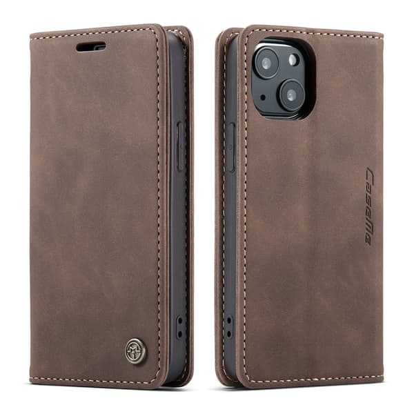 CASEME iPhone 13 mini premium plånboksfodral - Brunt