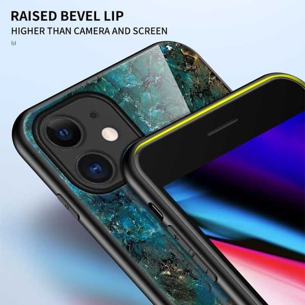 iPhone 13 Pro Marmorskal 9H Härdat Glas Baksida Glassback V2