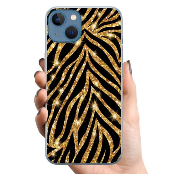 Apple iPhone 13 TPU Mobilskal Gold & Glitter