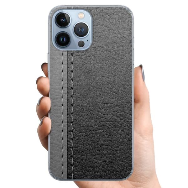 Apple iPhone 13 Pro Max TPU Mobildeksel Sort & Grå Lær