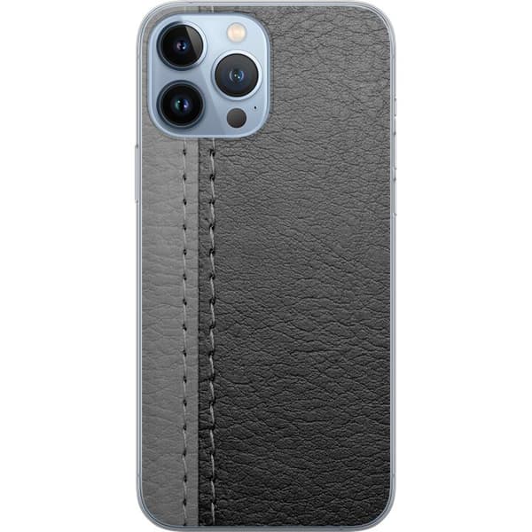 Apple iPhone 13 Pro Max Cover / Mobilcover - Sort & Grå Læder