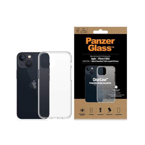 PanzerGlass iPhone 13 Mini Skal ClearCase Transparent Klar