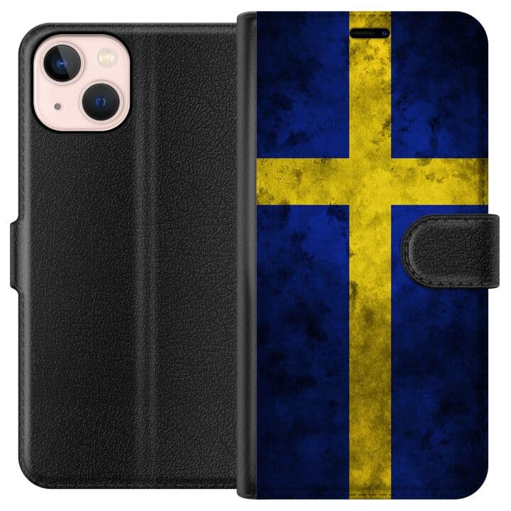 Apple iPhone 13 Plånboksfodral Sverige Flagga