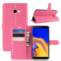 Miniatyrbild 1 av 5: Samsung Galaxy J4 Plus - Litchi Plånboksfodral - Rosa