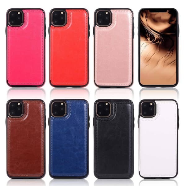 iPhone 11 Pro Max - Läderskal med kortfack - Välj Färg!