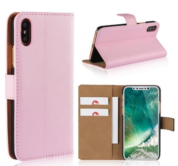 iPhone Xs Max - Plånboksfodral I Äkta Läder - Välj Färg!