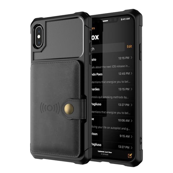 iPhone X/Xs - Skal Med Magnetiskt Plånbok - Svart
