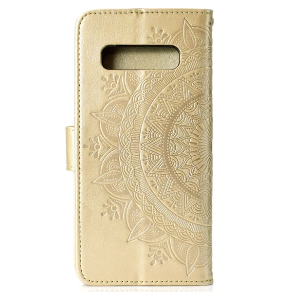 Samsung Galaxy S10 - Mandala Plånboksfodral - Guld